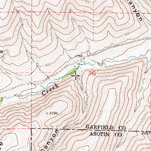 Topographic Map of Palmer Canyon, WA