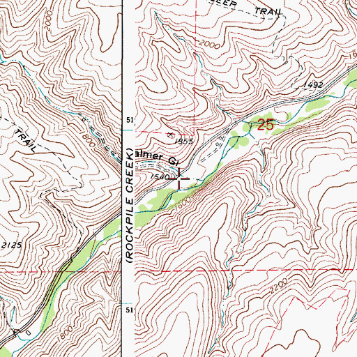 Topographic Map of Palmer Gulch, WA