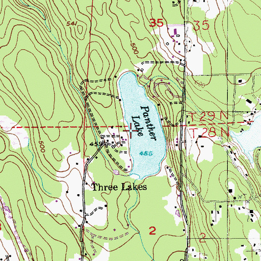 Topographic Map of Panther Lake, WA