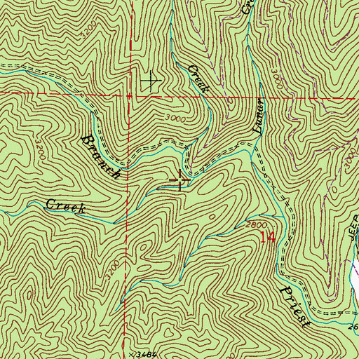 Topographic Map of Paqua Creek, WA