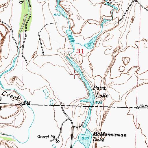 Topographic Map of Para Lake, WA