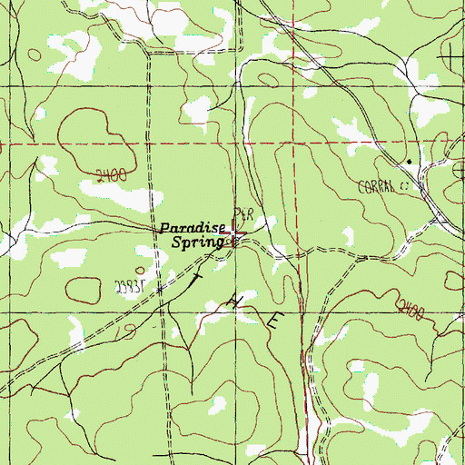 Topographic Map of Paradise Spring, WA