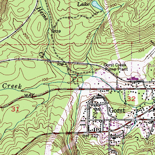 Topographic Map of Parish Creek, WA