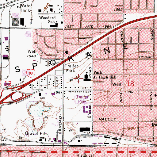 Topographic Map of Centennial Middle School, WA