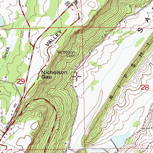 Topographic Map of Nicholson (historical), AL