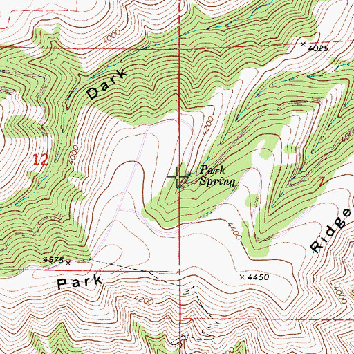 Topographic Map of Park Spring, WA