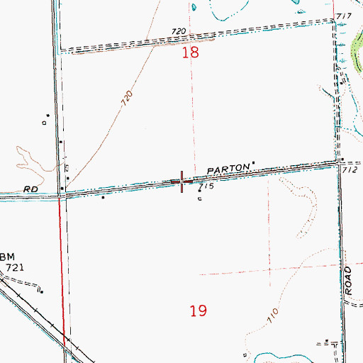 Topographic Map of Parton Drain, WA