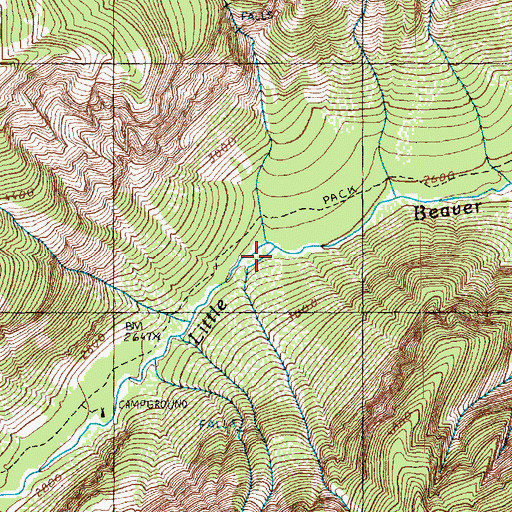 Topographic Map of Pass Creek, WA