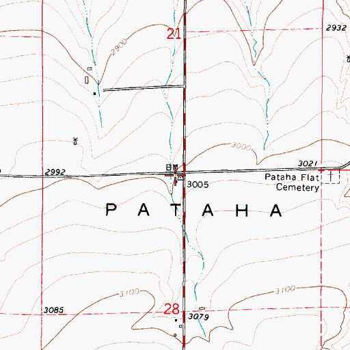 Topographic Map of Pataha Flat, WA