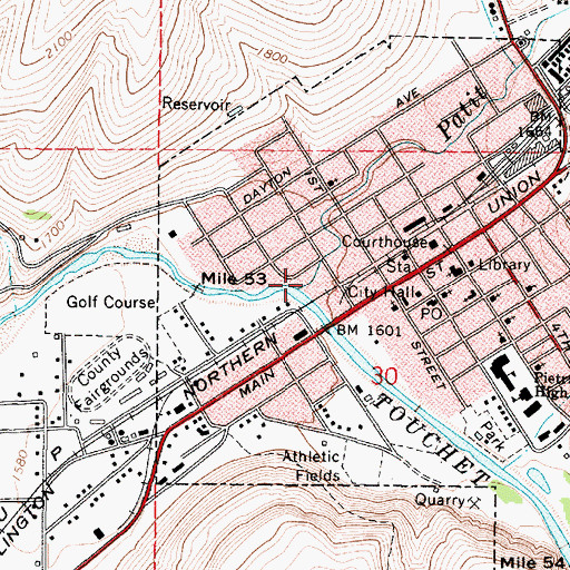 Topographic Map of Patit Creek, WA