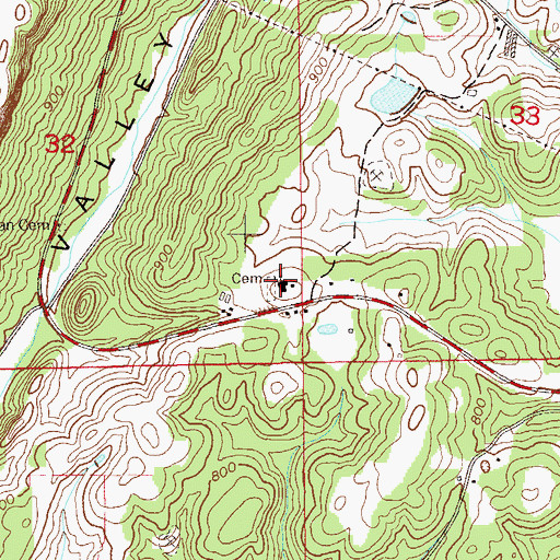 Topographic Map of Pleasant Hill Church, AL