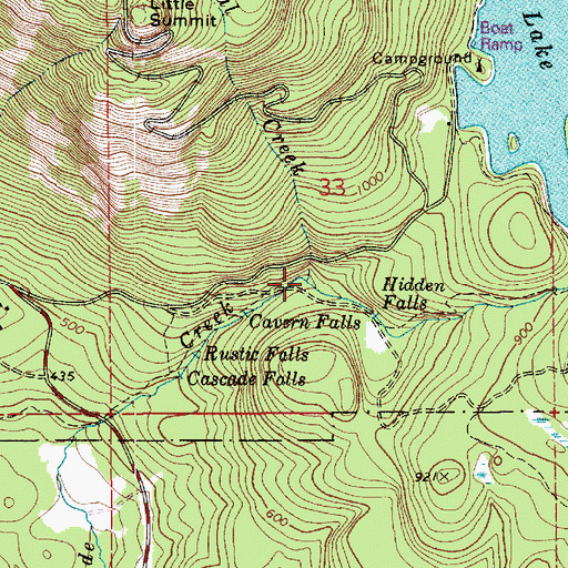 Topographic Map of Paul Creek, WA