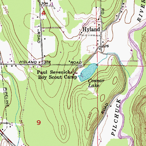 Topographic Map of Paul Sevenich Boy Scout Camp, WA