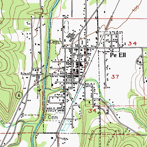 Topographic Map of Pe Ell, WA