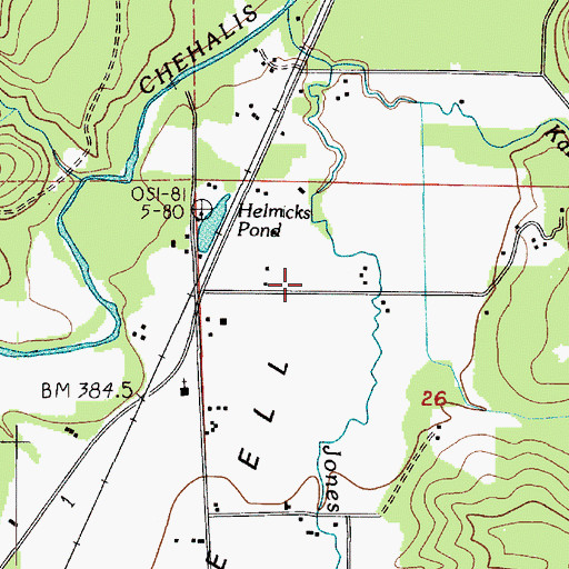 Topographic Map of Pe Ell Prairie, WA
