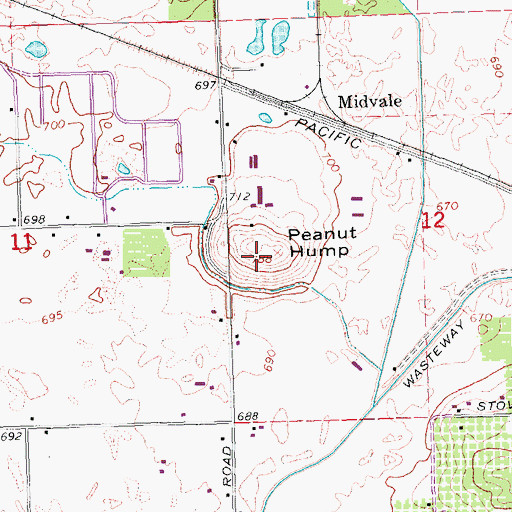 Topographic Map of Peanut Hump, WA