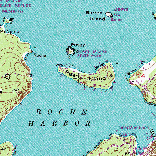 Topographic Map of Pearl Island, WA