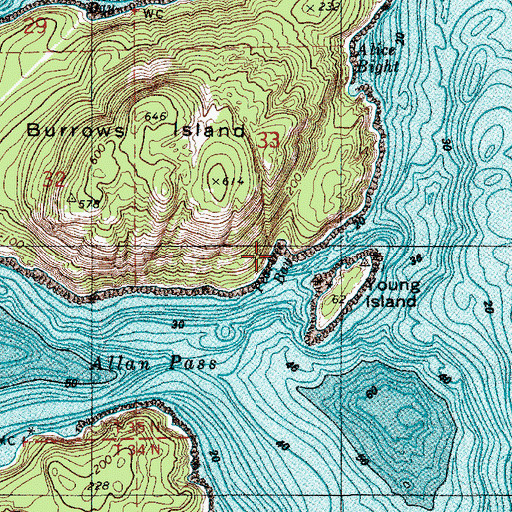 Topographic Map of Peartree Bay, WA
