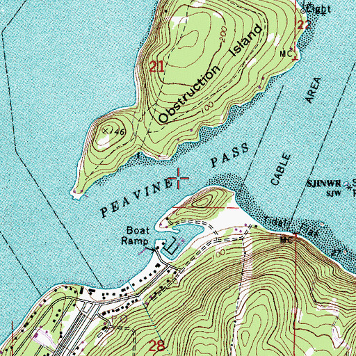 Topographic Map of Peavine Pass, WA
