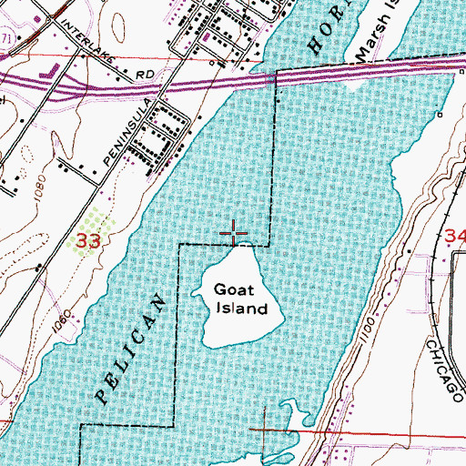 Topographic Map of Pelican Horn, WA