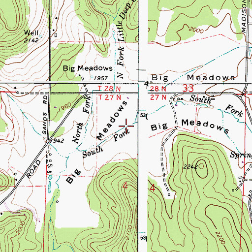 Topographic Map of Pell Creek, WA