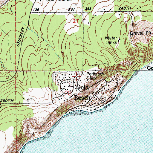 Topographic Map of Maury Island Cemetery, WA