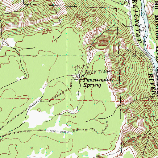Topographic Map of Pennington Spring, WA