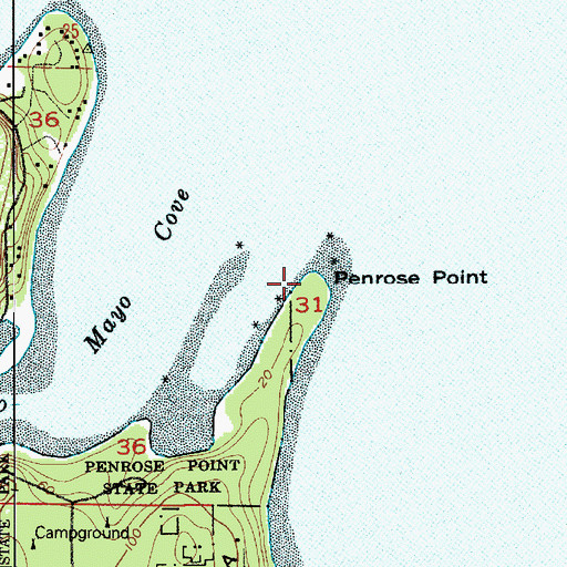 Topographic Map of Penrose Point, WA
