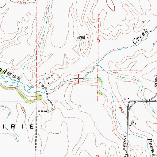 Topographic Map of Peone Creek, WA