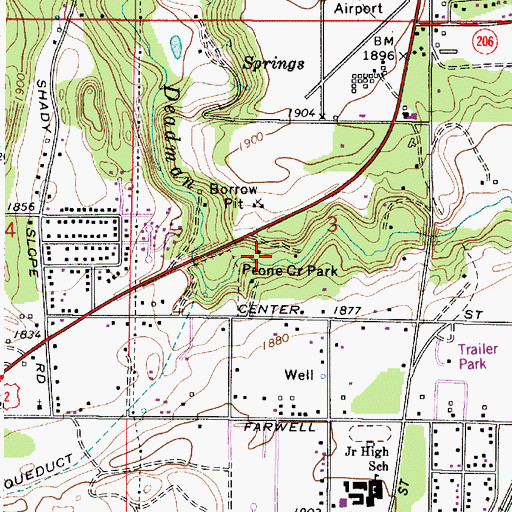 Topographic Map of Peone Creek Park, WA
