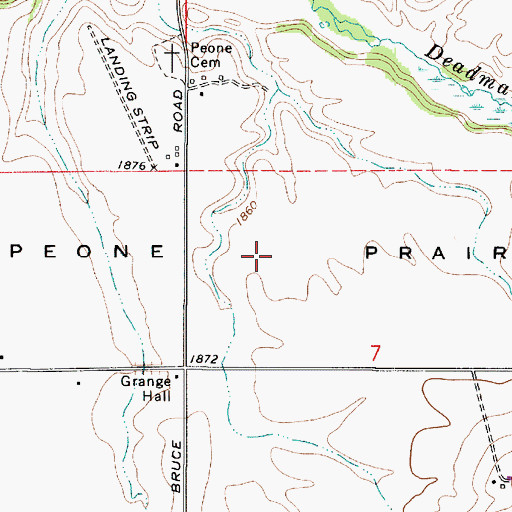 Topographic Map of Peone Prairie, WA
