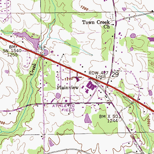 Topographic Map of Rainsville Civic Center, AL