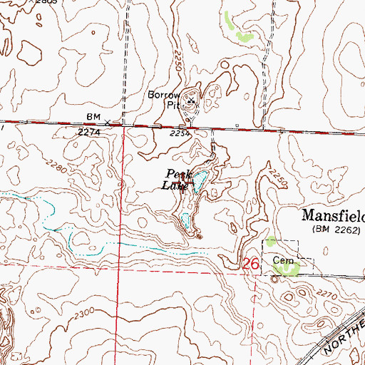 Topographic Map of Perk Lake, WA
