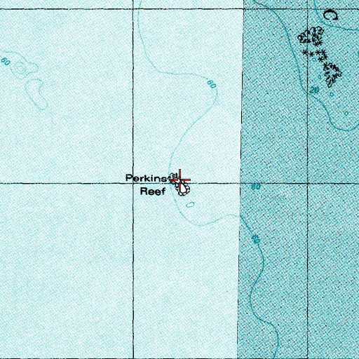 Topographic Map of Perkins Reef, WA