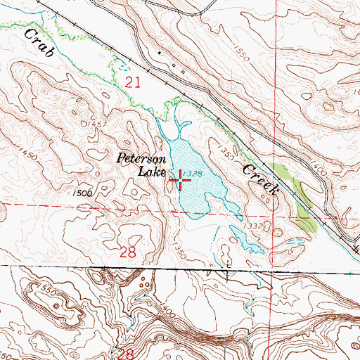 Topographic Map of Peterson Lake, WA