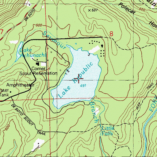 Topographic Map of Republic Lake, AL