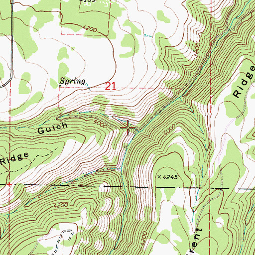 Topographic Map of Petty Gulch, WA