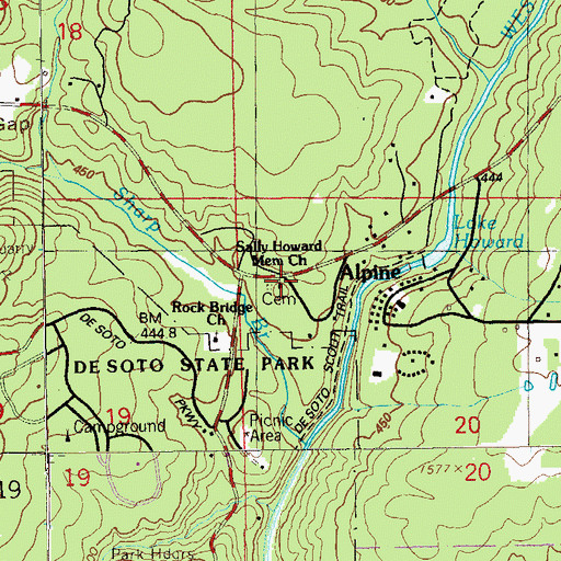Topographic Map of Sallie Howard Memorial Baptist Church, AL