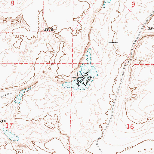 Topographic Map of Phillips Lake, WA
