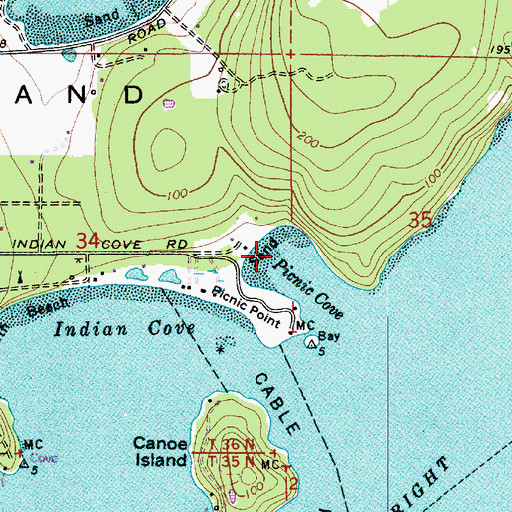 Topographic Map of Picnic Cove, WA