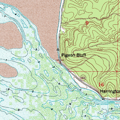 Topographic Map of Pigeon Bluff, WA