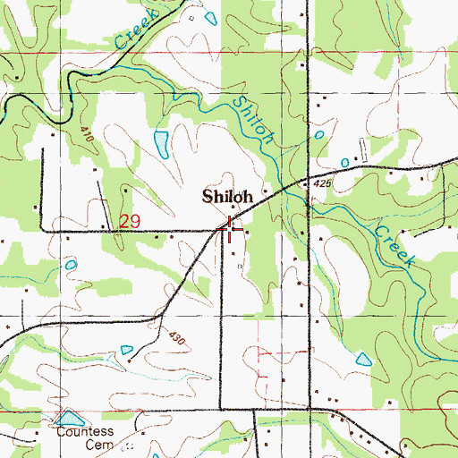 Topographic Map of Shiloh Church, AL