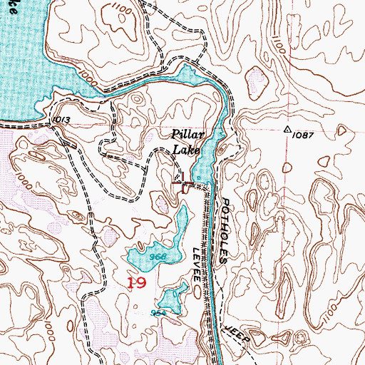 Topographic Map of Pillar Lake, WA