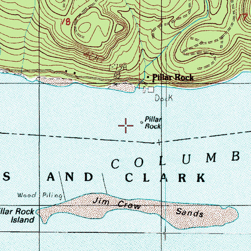 Topographic Map of Pillar Rock, WA