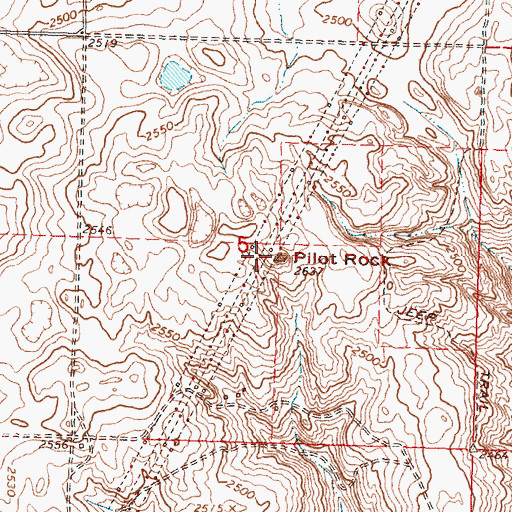 Topographic Map of Pilot Rock, WA