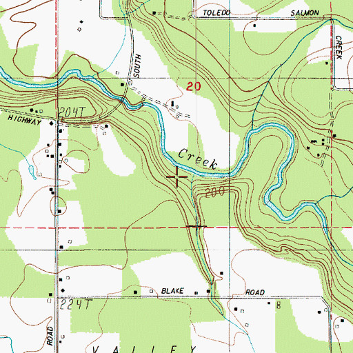 Topographic Map of Pin Creek, WA