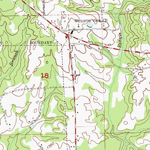 Topographic Map of Snake Creek (historical), AL