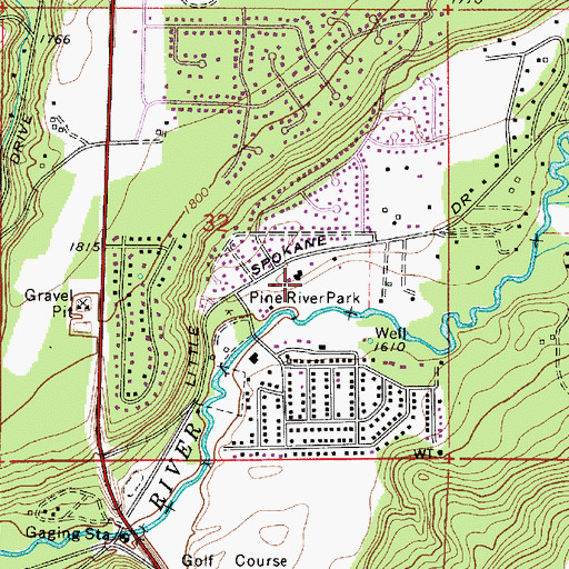 Topographic Map of Pine River Park, WA