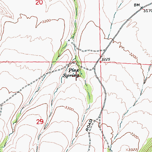 Topographic Map of Pine Spring, WA