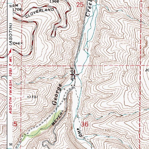 Topographic Map of Pintler Creek, WA